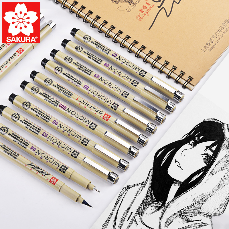 SAKURA Cherry Blossom Waterproof Needle Pen Comic Drawer Drawing Pen Design Sketch Pen Sketch Stroke Pen Stroke Pen