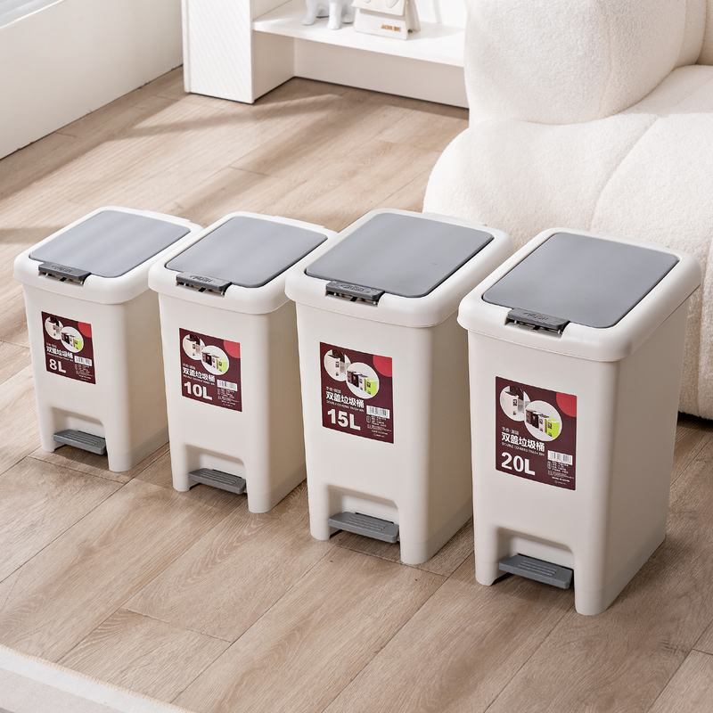 Large Foot-Operated Trash Can with Lid for Home Bathroom, Press-Type Storage Bin for Bedroom and Kitchen, Narrow Space Foot-Operated Waste Bin Large Foot-Operated Trash Can with Lid for Home Bathroom, Press-Type Storage Bin for Bedroom and Kitchen, Narrow Space Foot-Operated Waste Bin