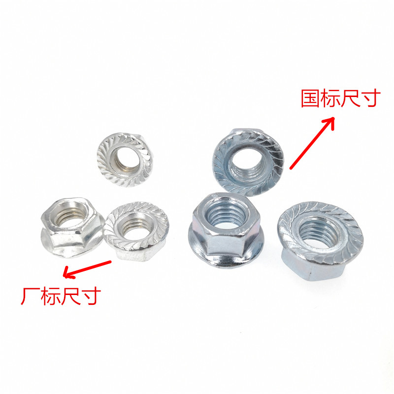 Iron Galvanized Hexagon with padded flange screw cap anti-slip anti-loose with padded flower toothed nut M3M4M5M6M8M10M12