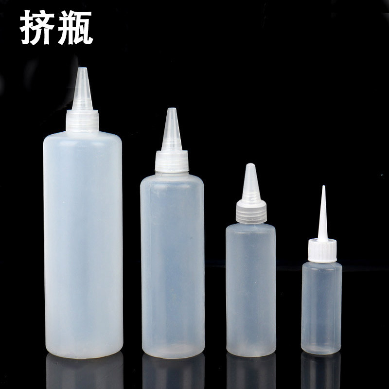 半透明分装瓶尖嘴瓶挤压瓶软体空瓶带盖挤酱瓶颜料分装挤瓶促销