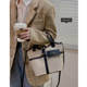 Canvas niche hit color handbag female 2023 summer new Korean fashion shoulder Messenger bag all-match bucket bag