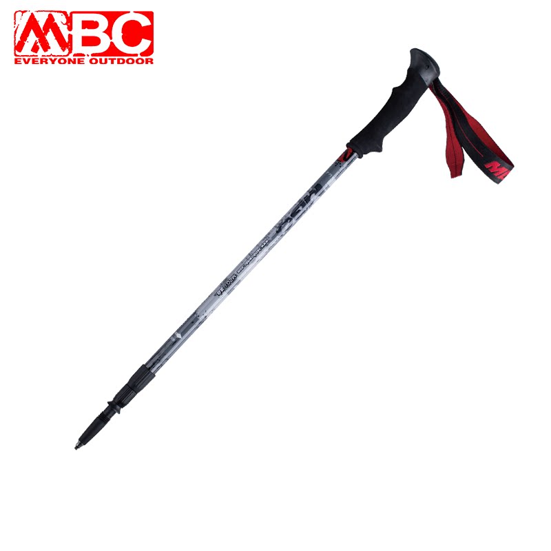 MBC Carbon Fiber Mountaineering Stick Interior Lock Three Sections Flex Carbon Cane Outdoor Hiking Scepter Tourist Supplies