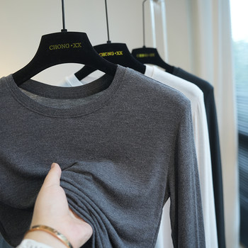 Women's chong xiao cashmere tencel round neck bottoming shirt