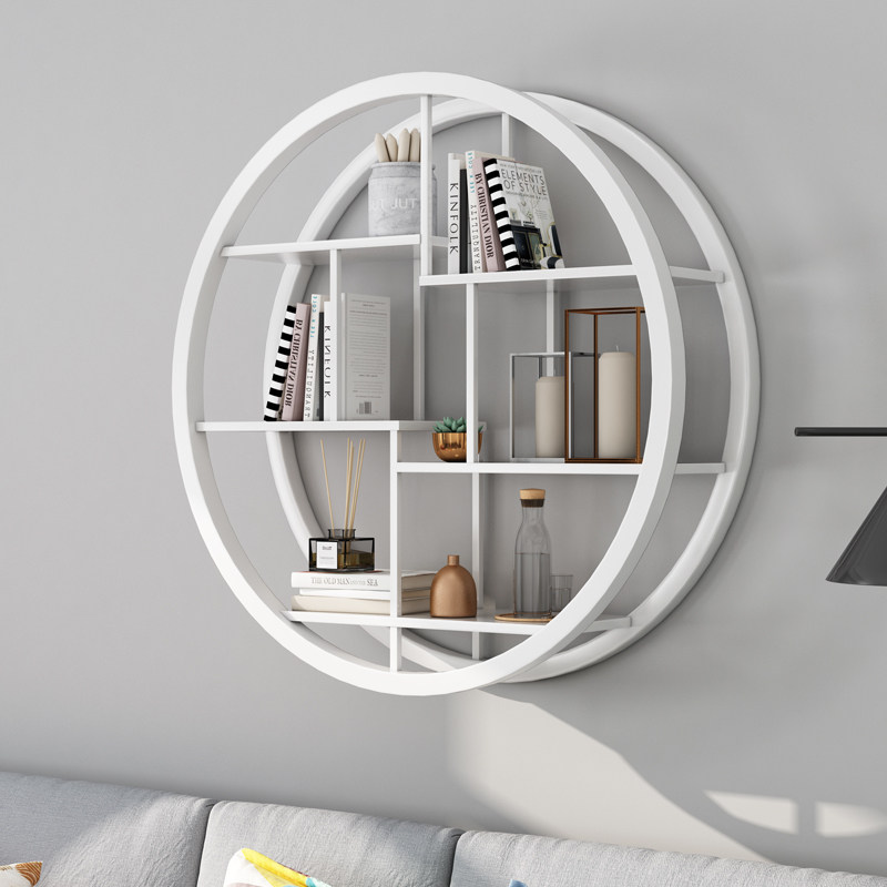 Iron Art Wall-mounted Wall Shelf Kitchenette LIVING ROOM BOOKSHELVES FLOWER SHELF MULTILAYER LINED PARTITION WALL CONTAINING SHELF NORDIC