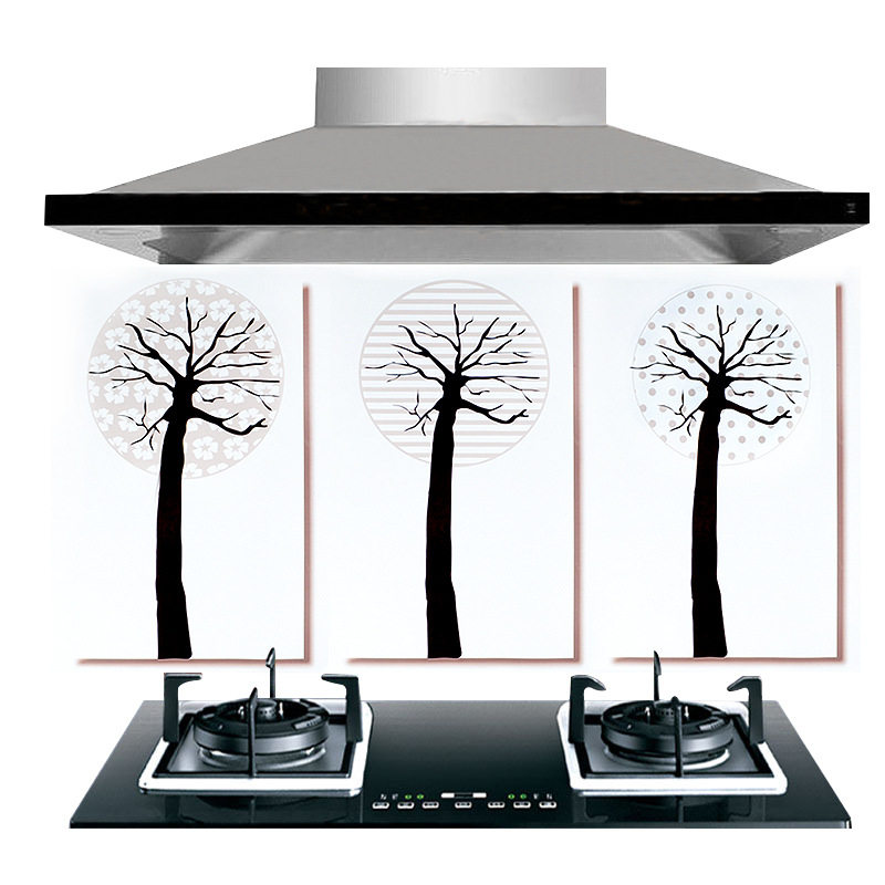 45 * 90 Kitchen Creative Four-leaf Grass Minimalist Retro Damp-proof Grease Sticker Wall Stickler Paper Glass Stickers