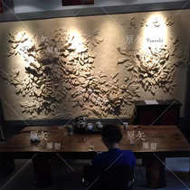 Sandstone reliefs set to make villa external wall decoration carved plate Chinese style sand rock background wall peony National color sky incense