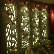Sandstone relief background wall basalt decoration mural front desk relief hollow light load flower screen