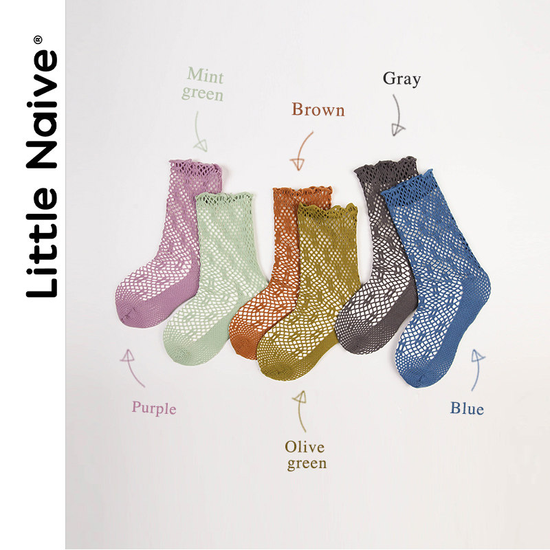 LittleNave Little Naive Children Mesh Socks Baby Girl Socks Summer Thin breathable children's tennis socks