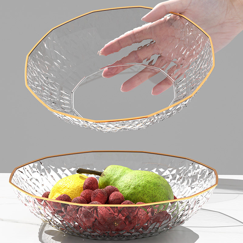 Fruit Tray Home Living Room Tea Table Fruit Tray Modern Minimalist Office Meeting Crystal Fruit Basin Snacks Candy Dish-Taobao