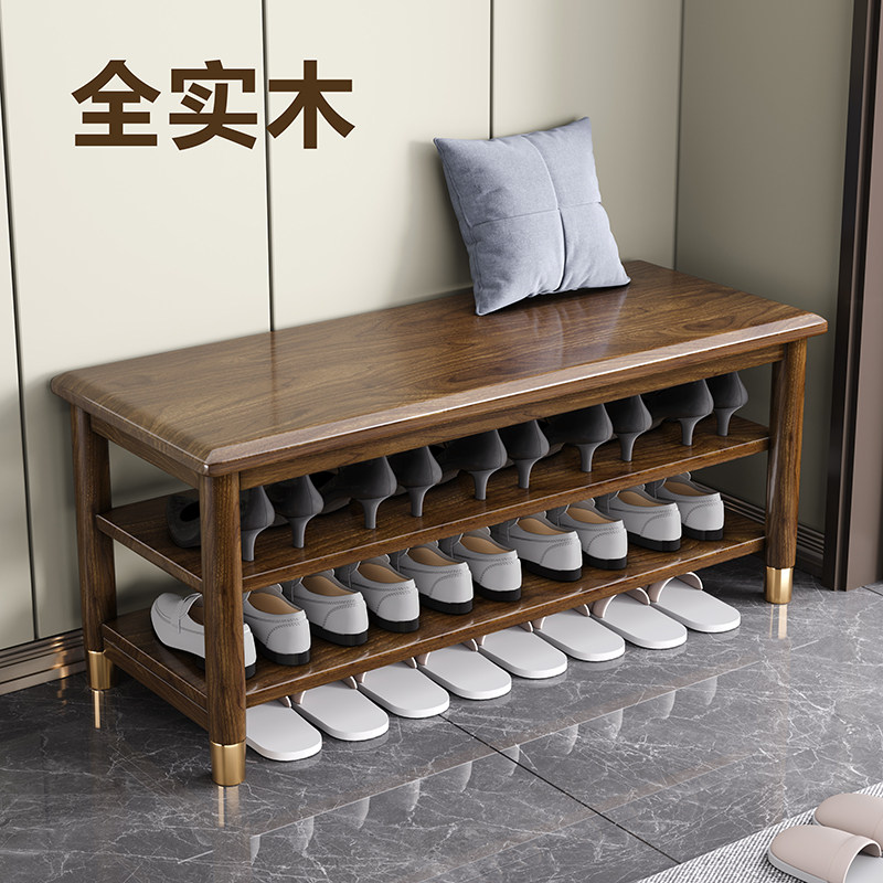 [USD 374.00] New Chinese full solid wood shoe stool lightweight shoe ...