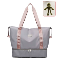 Серый с пудрой [сухое и влажное разделение + отдельный отсек для обуви] + лягушка