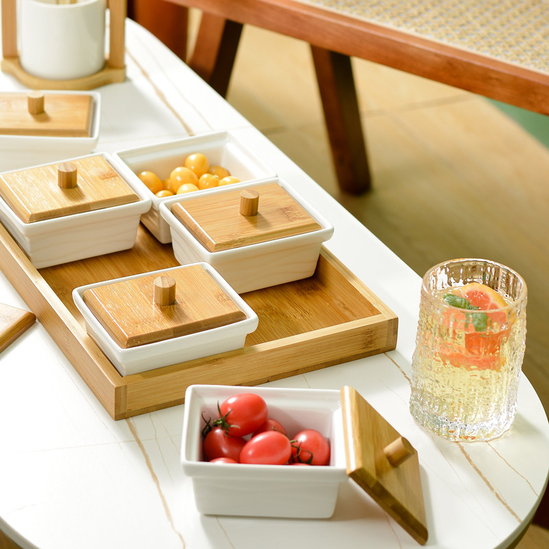 Log Ri Modern Fruit Pan Home Snack Box Dry Fruit Pan Creative Candy Dim Sum Melon Seeds Pan Ceramic Nut Tray