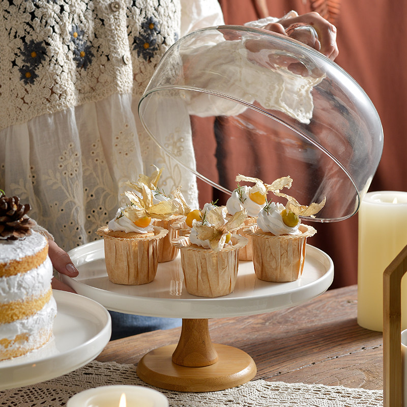 Tao Yi's ceramic high-foot cake tray dessert table ornaments birthday cake stand display stand afternoon tea snack stand