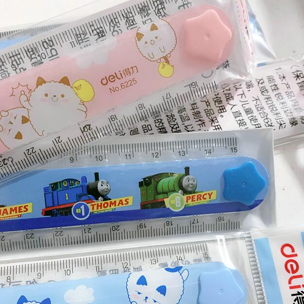 2 Dress Able Ruler 6225 Cartoon Creativity Folding Ruler 30cm Ruler Student Stationery Color Wave Wire Plastic Ruler
