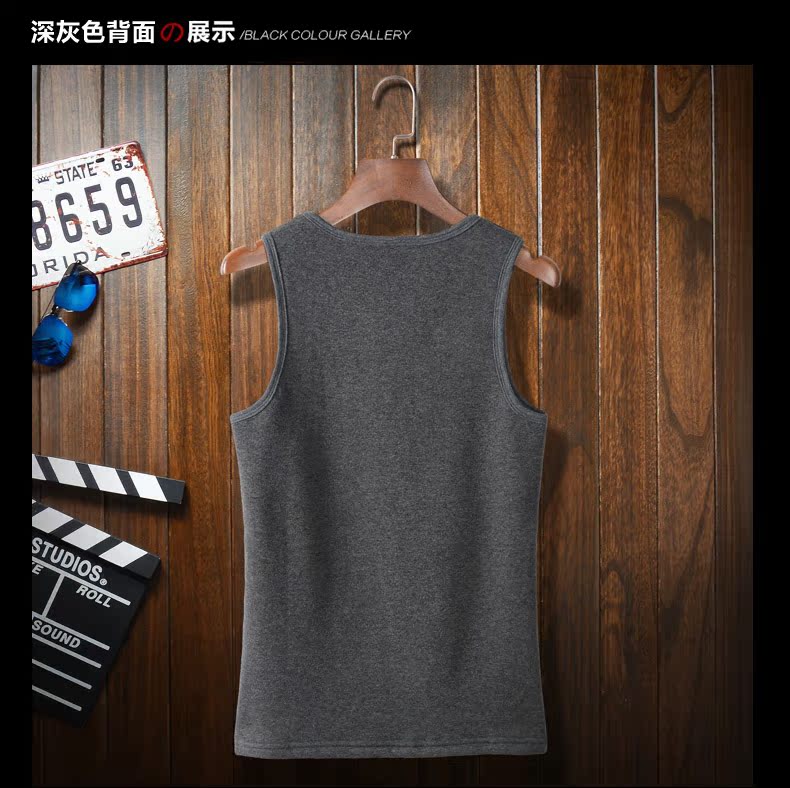 Áo vest nam ấm áp cộng với nhung dày mặc áo vest nam cotton bó sát thanh niên mùa đông với đất nhung mùa đông áo ba lỗ tanktop nam