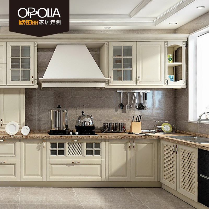 Opole simple style overall cabinet customization Overall kitchen space storage type?Car custom quartz stone countertop