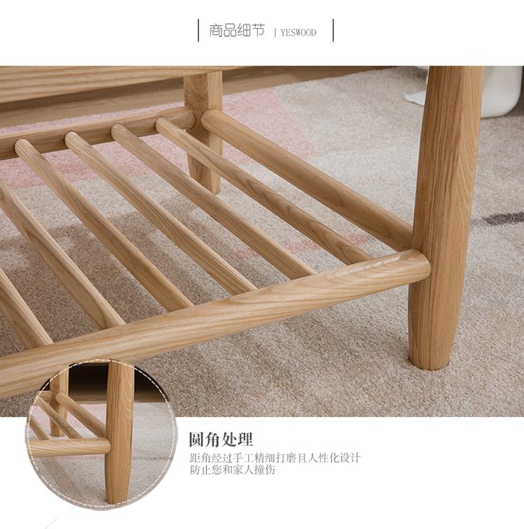 Bàn cà phê gỗ rắn kiểu Nhật Bản Bắc Âu hiện đại tối giản bàn trà tro phòng khách - Bàn trà bàn uống trà