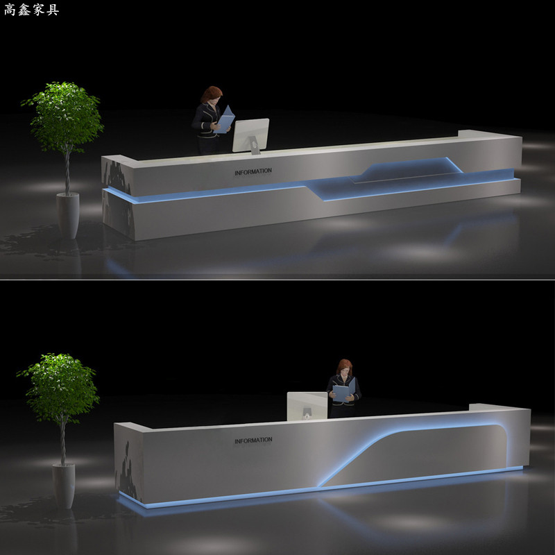 Large company reception desk paint office reception desk modern minimalist bar welcome consultation desk