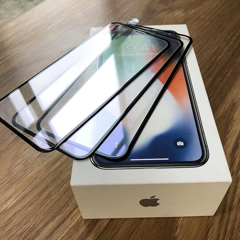 (3 Loaded Lens Film cell phone protective shell) suitable for iPhoneX steel film fullscreen coverage 9D anti-blue light water coagulation anti-fall full-pack edge Apple X mobile phone protective film xr xs ma