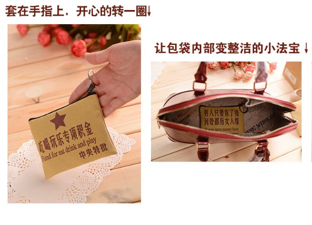 Ví vải mini sinh viên nam nữ sáng tạo đoạn ngắn túi tiền đơn giản Vải Hàn Quốc tay túi nhỏ xu