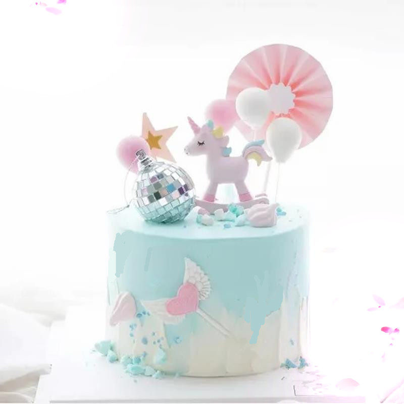Unicorn Cake Decoration Pendulum with rocking horse cake dress with merry Trojan Horse Sweet Terrace Party Supplies Plugin