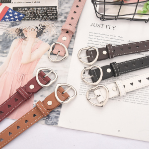 新款镂空皮带女爱心扣简约百搭潮时尚