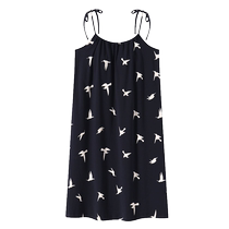 Catman suspender skirt womens summer pure cotton with breast pads can be worn outside summer sweet pure desire womens large size dress
