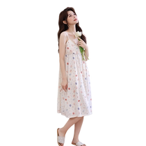 Catman nightgown summer womens style comes with breast pads and can be worn outside plus size pregnant women summer 2024 new suspender dress