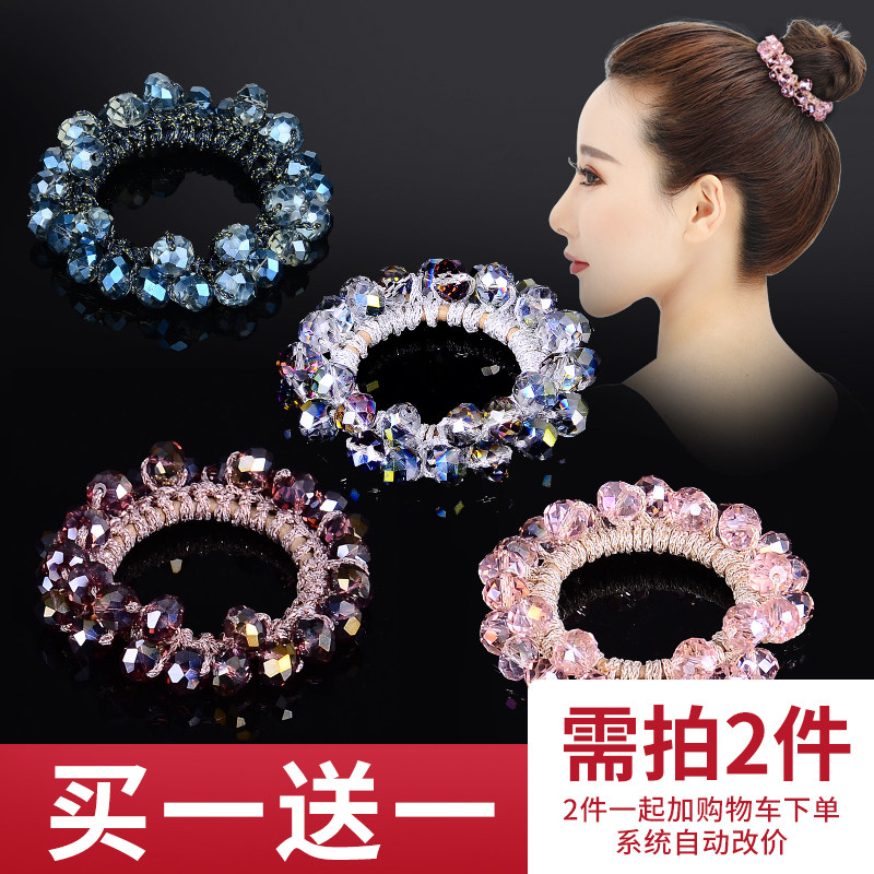 Hair Circle female adult minimalist temperament South Korean horsetail hair Circle Elegant Ladies Ornament Head Flower Artificial Crystal Hair Accessories Hair Circles