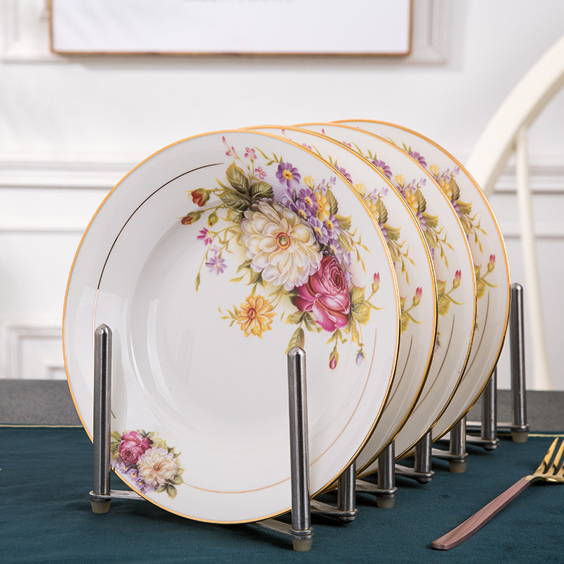 Jingdezhen Phnom Penh tableware 8-inch 8-inch 8-inch soup pan deep disc plate Home net red round bone porcelain plate