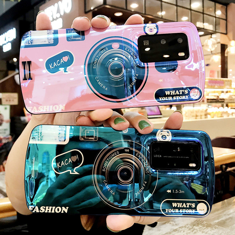 Blu-ray camera for Huawei p40pro mobile phone protective case anti-fall p40 protective sleeve net red Huawei p40 soft silicone couple models p40pro personality 5G tide pro all-inclusive anti-fall