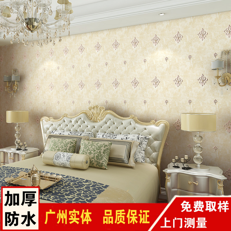 Luxury European-style seamless embroidery wall 3D three-dimensional waterproof high-end simple modern bedroom living room TV background wall covering