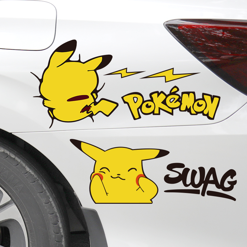 Car Trim Cartoon 3d Solid Sticker Scratches Shelter Waterproof Locomotive Retrofit Creative Personality Funny Car Sticker