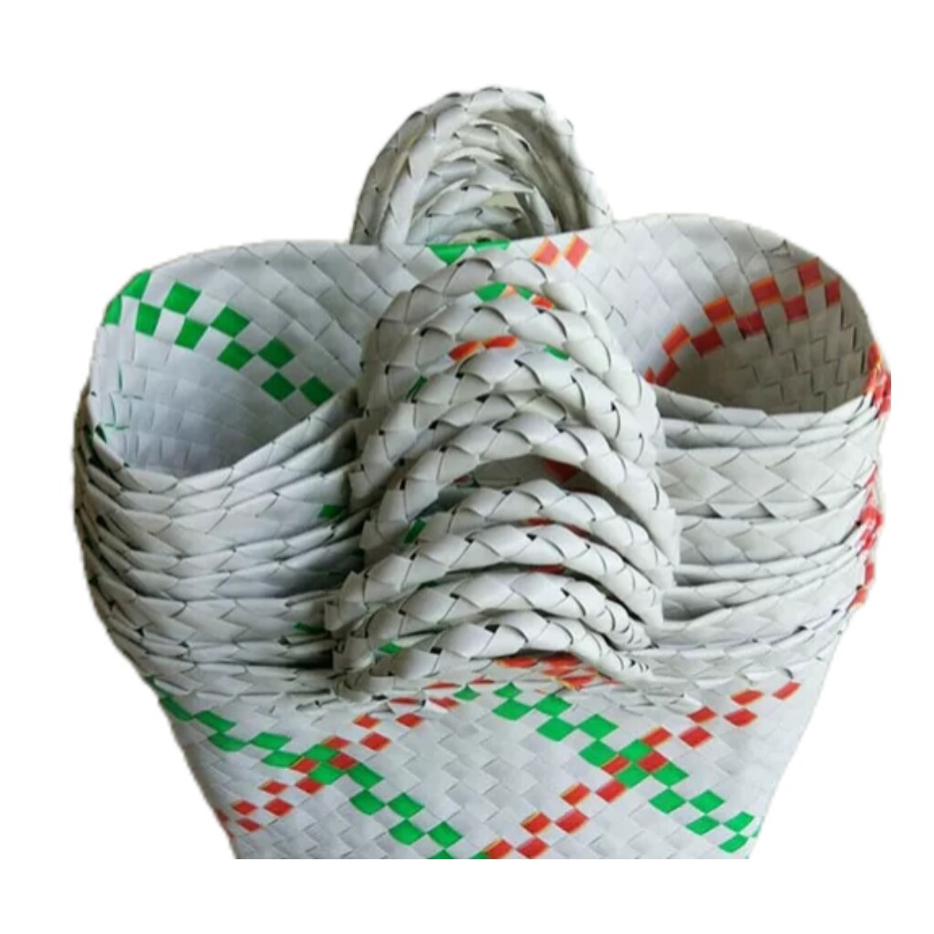 工具篮编织篮手工编织塑料篮五金工具袋手提挎篮菜篮子手工箩筐大