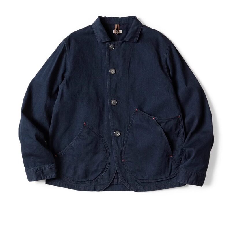 Kapital 25Aw Hirata Kazuhiro Japanese Retro Indigo-Dyed Deconstructed Lapel Denim Work Jacket for Men