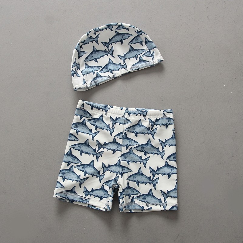 Korean version of the new Korean children's swimsuit boys baby shark swim trunks boys small and medium-sized children's swim trunks hooded tide