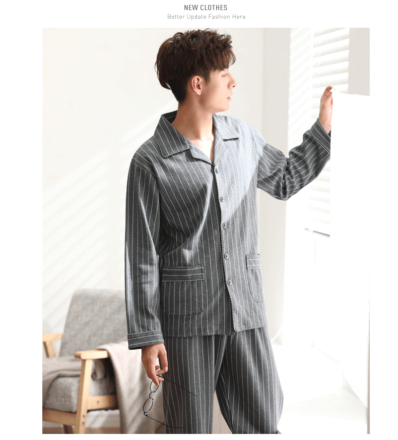 Pyjama pour homme en Coton à manches longues - Ref 3002328 Image 70