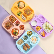 Baby childrens plate grid cartoon fall baby cute eating tableware set Complementary food learning to eat creative bowls and cups