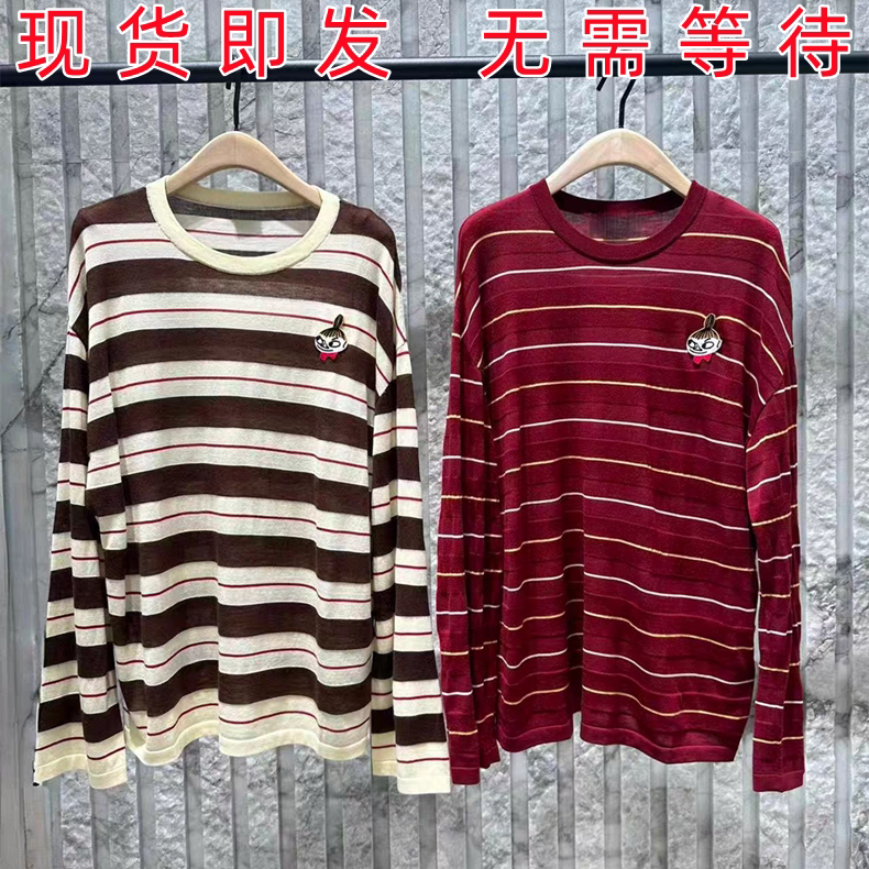 [Same Style as in the Mall] m Mojia Genuine 2026 Summer-Autumn New Thin Striped Knit Sweater for Women