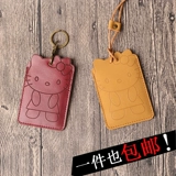 Мультяшный ультратонкий чехол для проездного и картхолдер, из натуральной кожи