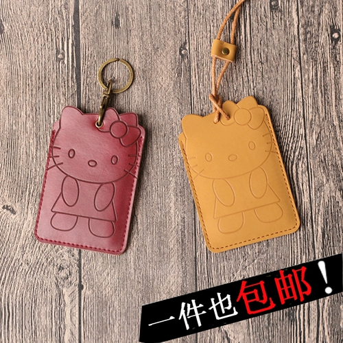 Мультяшный ультратонкий чехол для проездного и картхолдер, из натуральной кожи