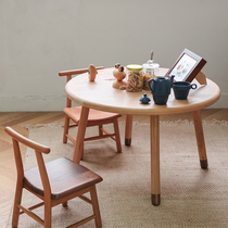 Sumo childrens small table long table round table handmade table pure solid wood wood wax oil environmentally friendly simple study table