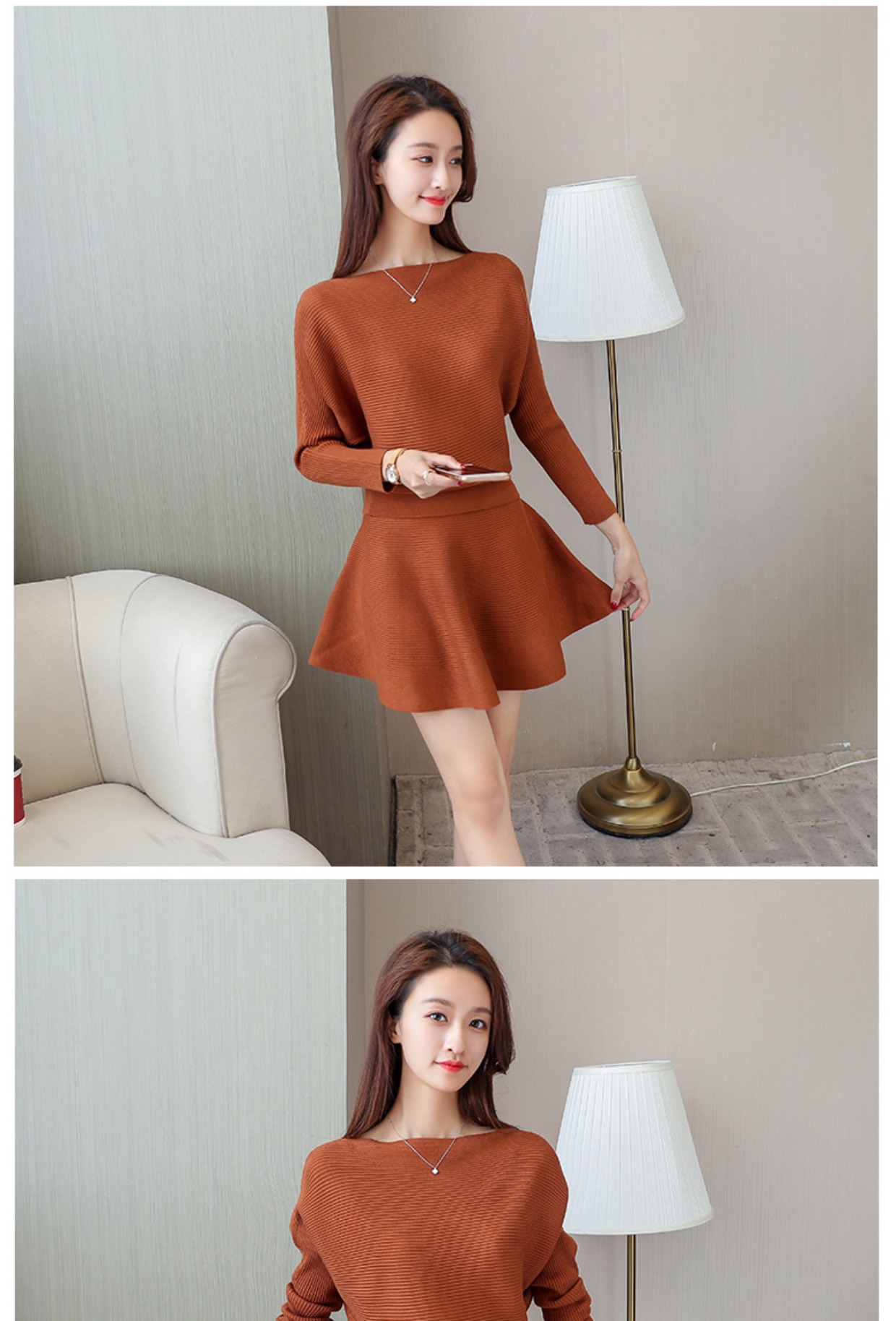 2019 mùa thu mới áo len lỏng phù hợp với nữ pettiskirt áo len nữ mũ trùm đầu - Áo len áo gile len nữ