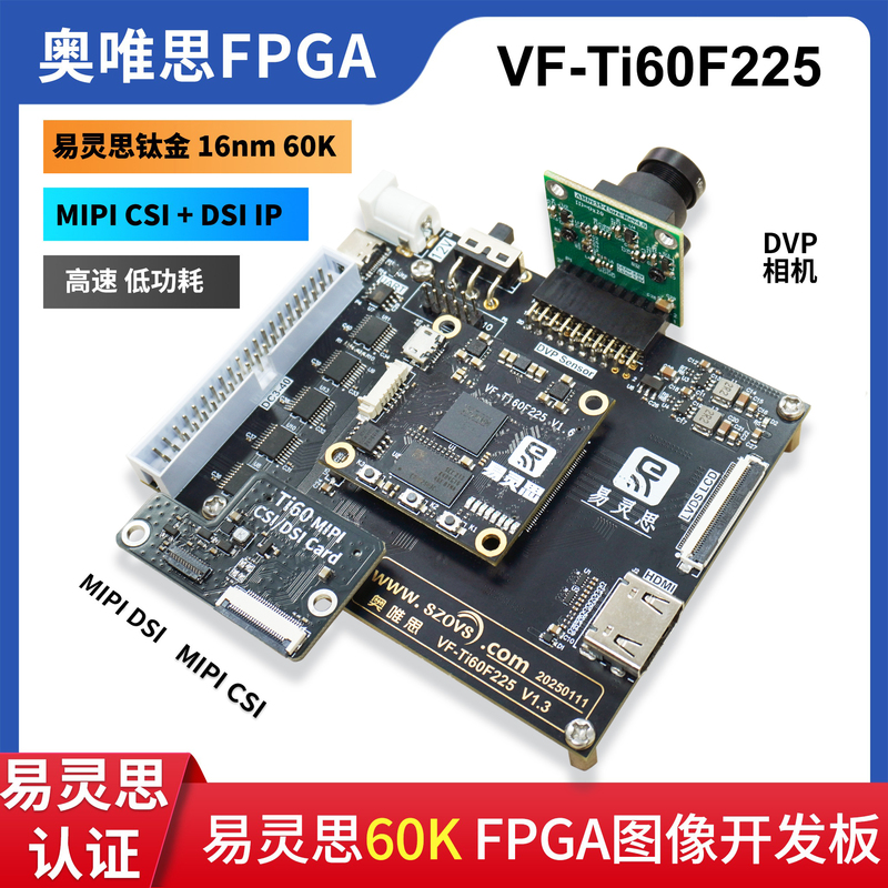 Yilinsi Titanium Ti60F225 60K Fpga Camera Image Algorithm Development Board Mipi Csi Dsi