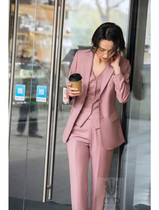 New rubber powder suit suit women 2021 fashion temperament goddess fan Net red single-breasted suit Professional Suit