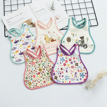Foreign trade pure cotton waterproof bibs for infants and young children. Cute cross adjustable baby bibs for male and female babies.
