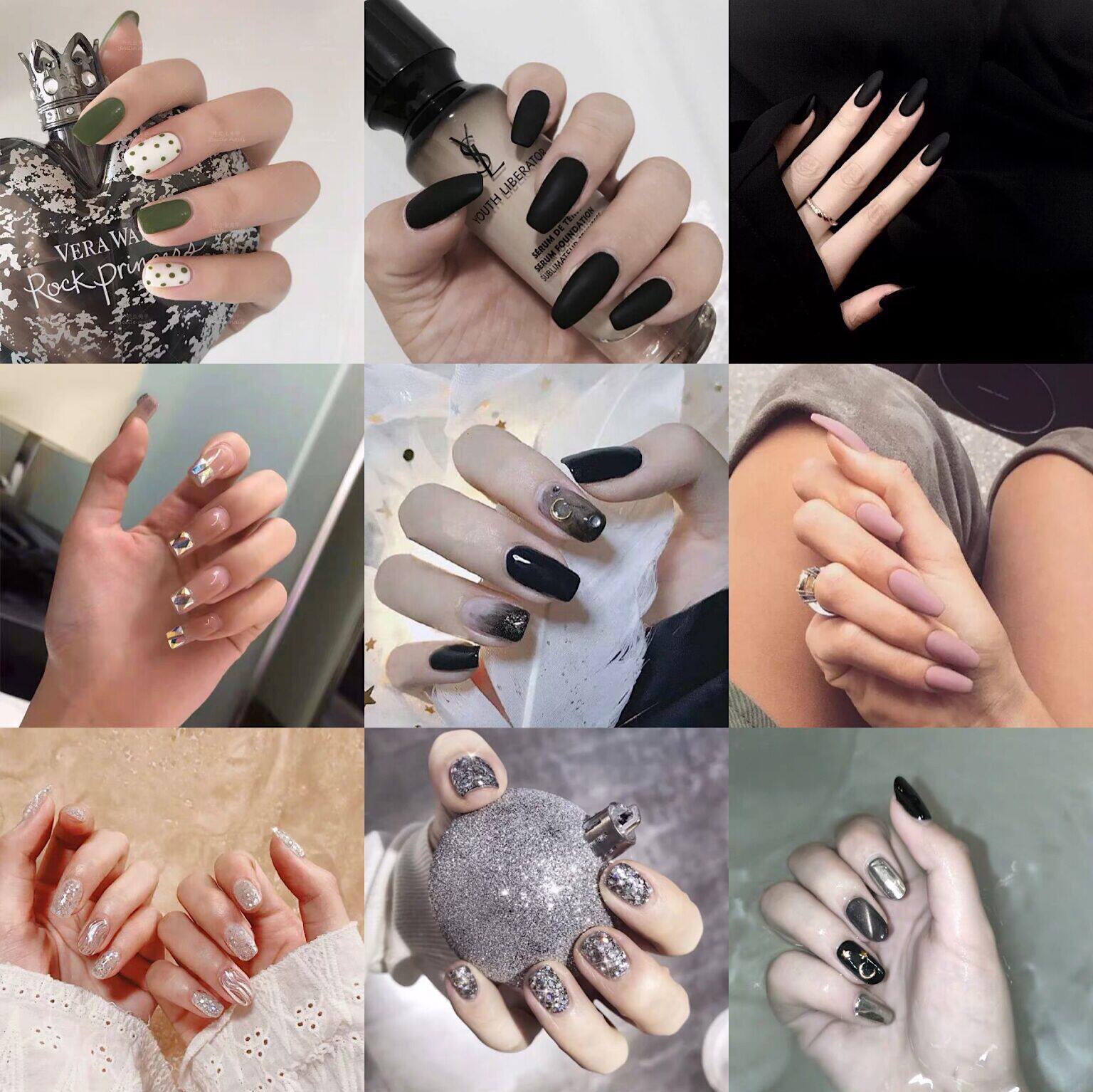 Nail patch black star-moon nail products can be repeatedly dismantled fashion wearable European and American style