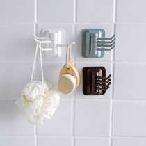 Kitchen storage strong viscose towel rack seamless glass hook bathroom wall rack free punching rotation