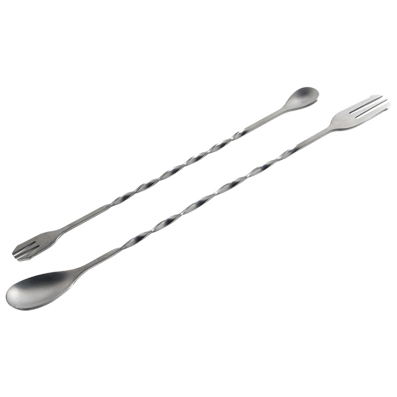 Stainless steel long bar Spoon Double Head Spoon Long Handle Spoon Coffee Milk Tea Stirring Rod Spoon spoon Wine Bar Milk Tea Shop Tool