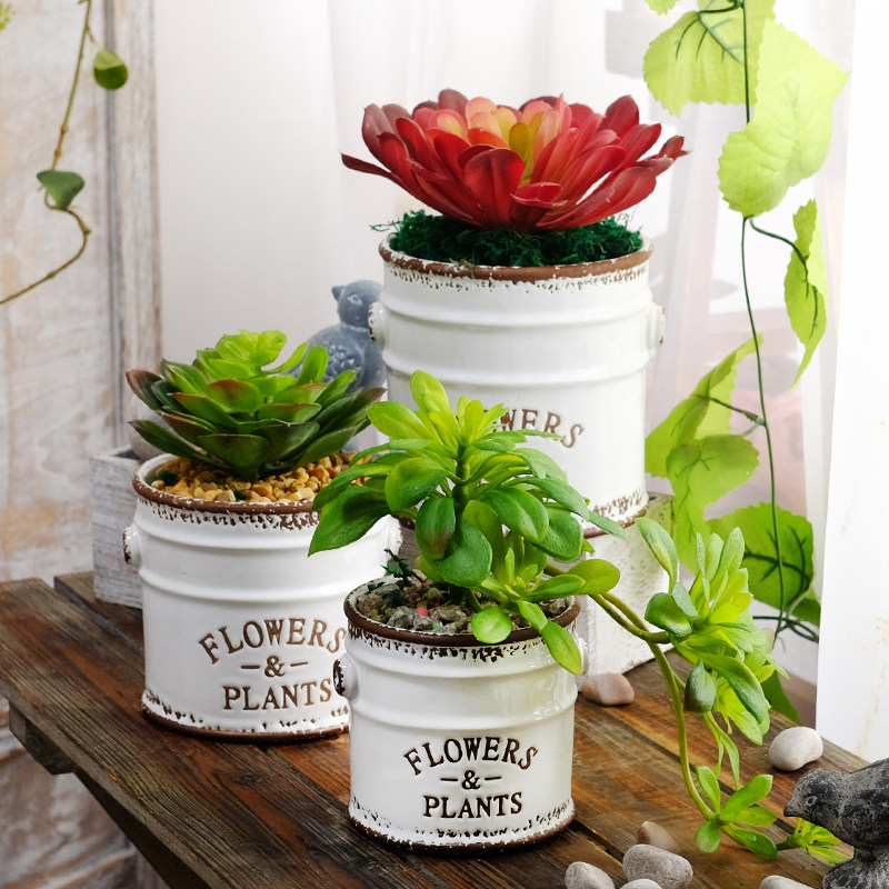 Office living room creative flowerpot bucket potted new Nordic minimalist succulent ceramic mini personalized flowerpot